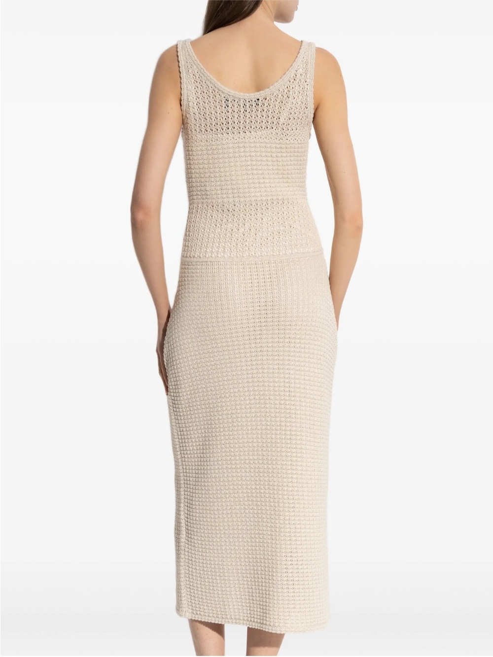 Theory Beige Knit Midi cotton Dress NWT - Picture 7 of 8